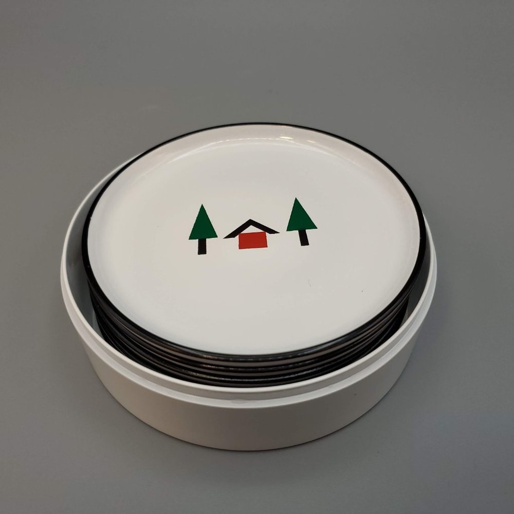 Katja Holiday Coaster Set in Container - Set of 6